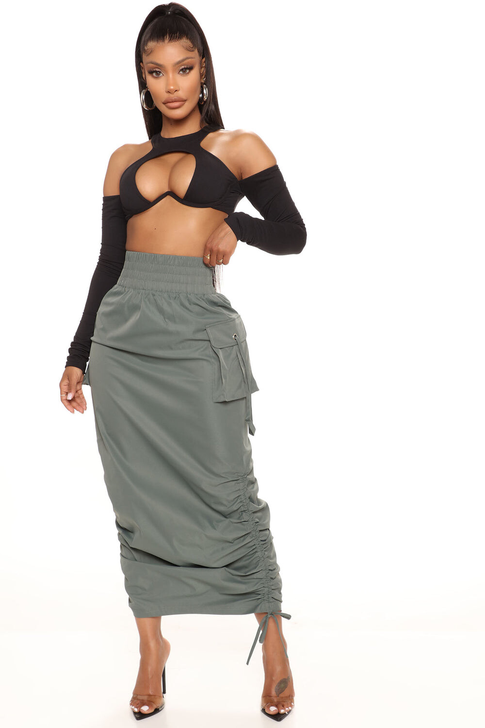 

Юбка Fashion Nova WS5036N, оливковый