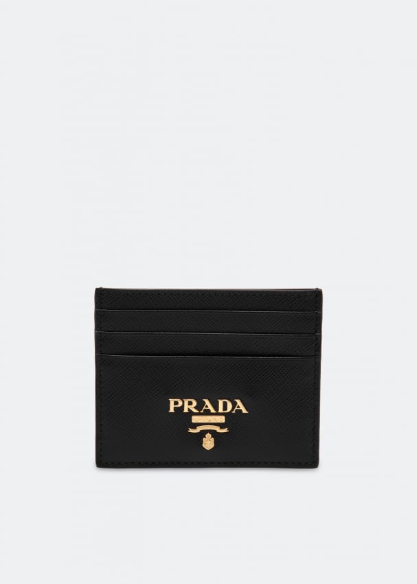 цена Картхолдер PRADA Saffiano leather card holder, черный