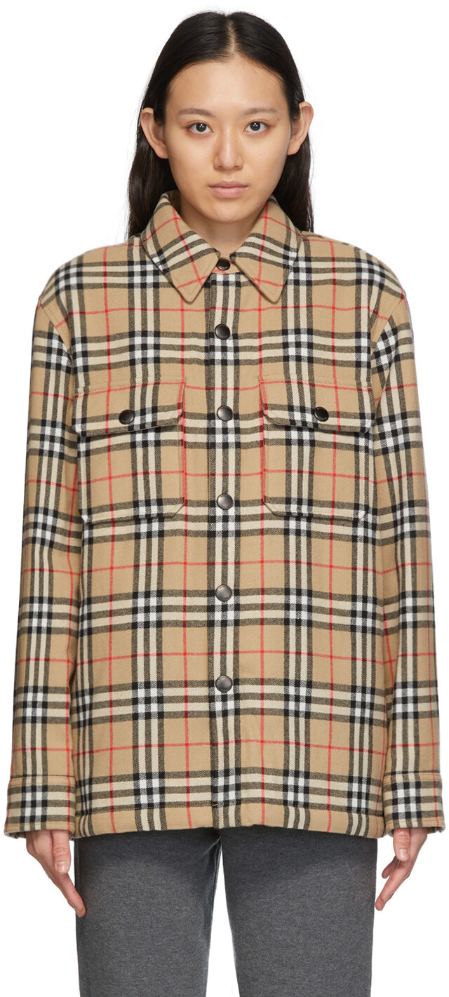 

Верхняя рубашка в винтажную клетку Burberry, Коричневый