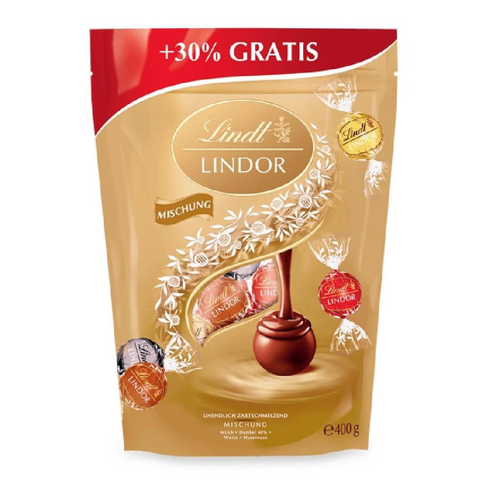 

Конфеты Lindt Lindor XL Kugel Beutel, ассорти, 399г