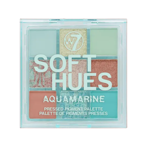 

W7 Soft Hues палитра прессованных пигментов Аквамарин для век, 8,1 г