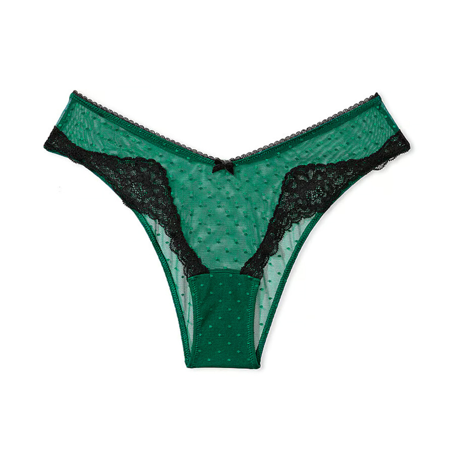 

Трусы Victoria's Secret Dream Angels Lace Brazilian Mesh Detail, зеленый/черный