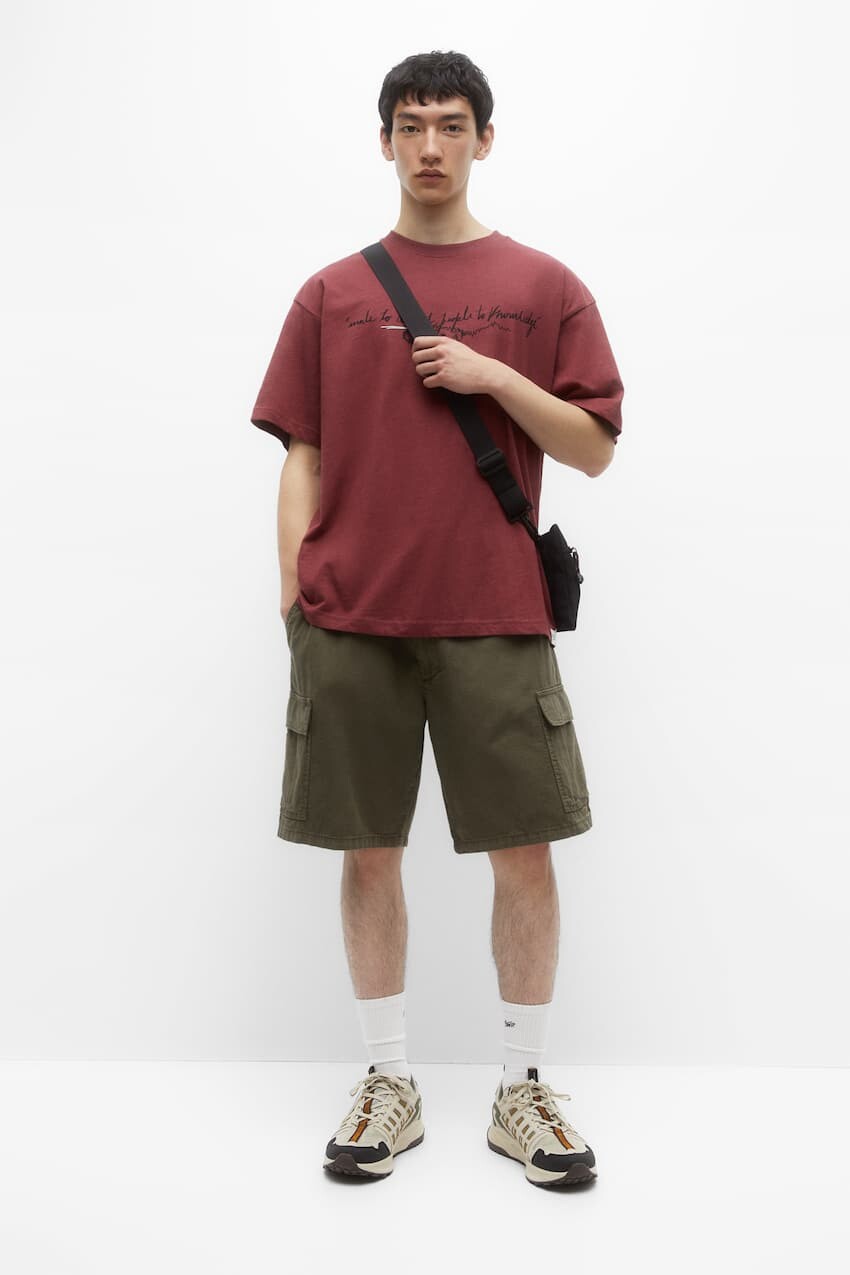 

Шорты-бермуды карго Pull&Bear, хаки