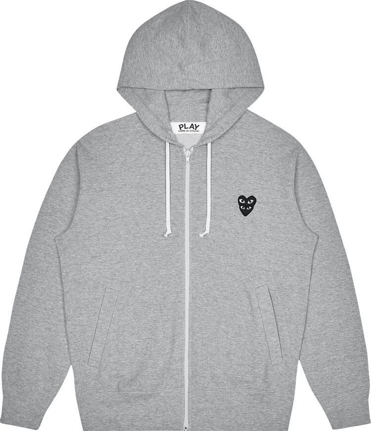 

Худи Comme des Garçons PLAY Double Heart Zip Up Hoodie 'Grey', серый