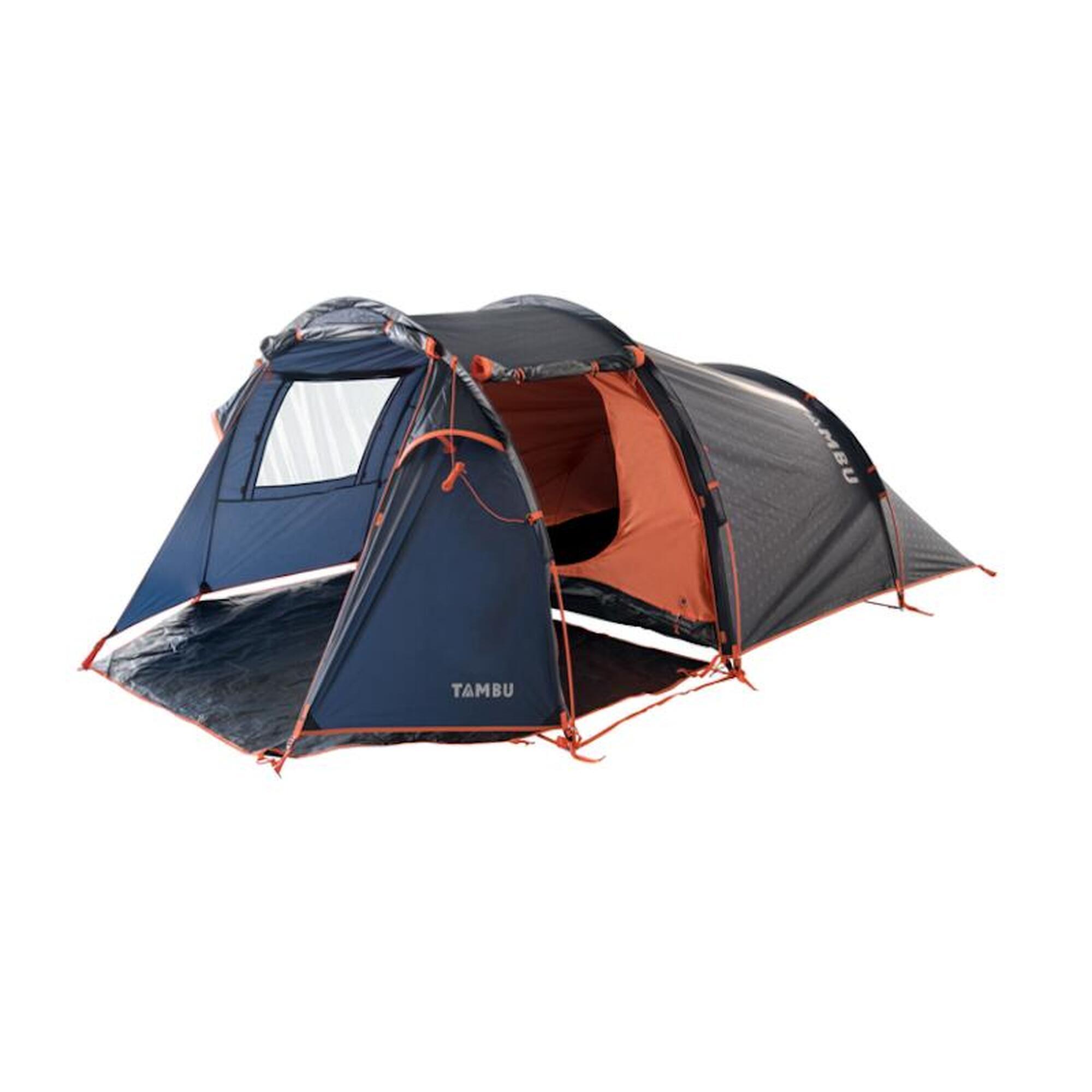 Палатка туннельная Tambu Jangala на 4 человека, темно-синий / оранжевый палатка fhm antares 4 black out синий серый