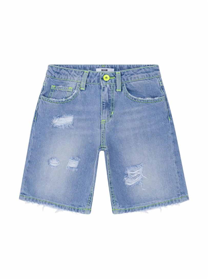 Джинсовые шорты с рваным эффектом MSGM джинсы с рваным эффектом 44 размер
