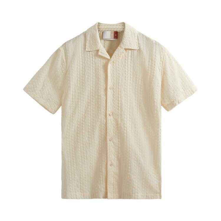 

Рубашка Kith Embroidered Voile Thompson Camp Collar Shirt 'White', белый