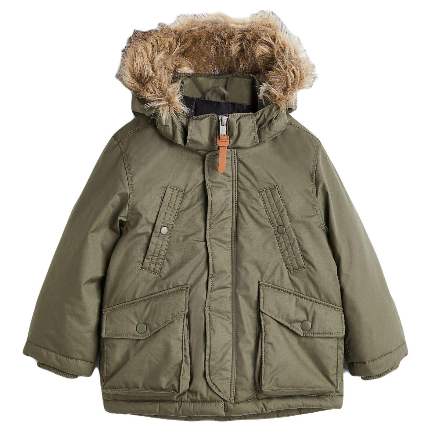 

Парка H&M Padded Hooded, темно-зеленый хаки