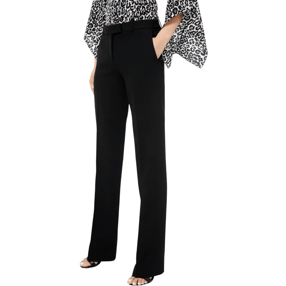 

Брюки Michael Kors Double Crepe-Sable Straight-Leg, черный