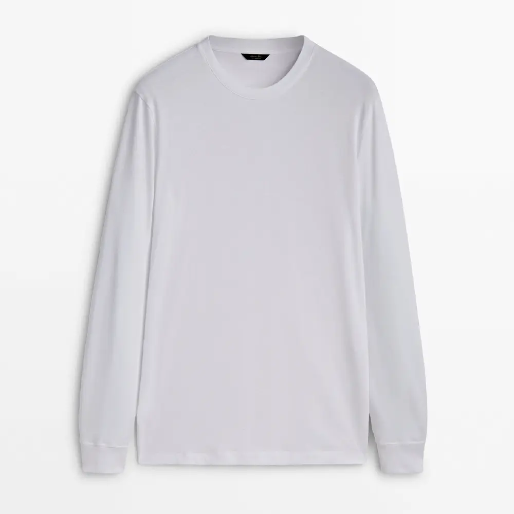

Лонгслив Massimo Dutti Cotton, белый