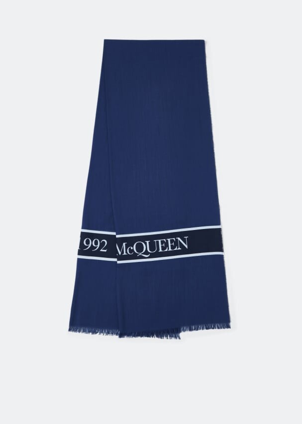 

Шарф ALEXANDER MCQUEEN Summer Logo stole, синий