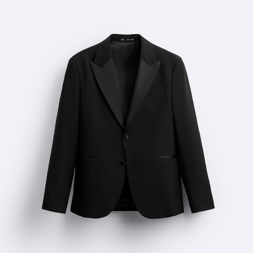 Пиджак Zara Suit Dinner Jacket, черный mens 2 piece dress suit one button dinner tuxedo jacket