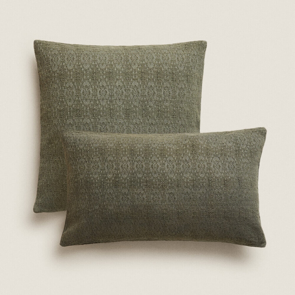 

Чехол для подушки Zara Home Chenille Cushion Cover, зелёный