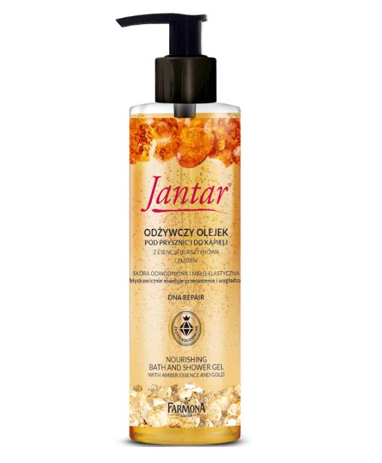 Farmona Jantar Amber Power питательное масло для душа и ванн для обезвоженной и эластичной кожи Amber and Gold 400мл