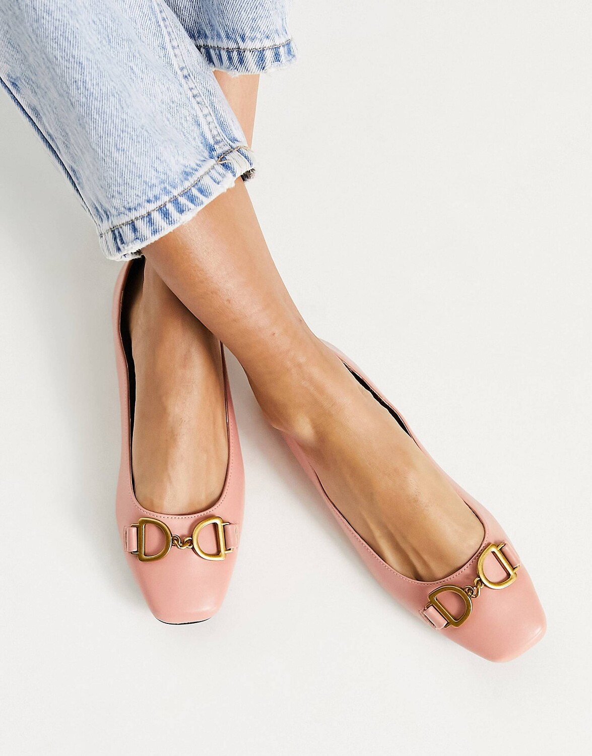 

Розовые балетки с квадратным носком ASOS DESIGN Leighton