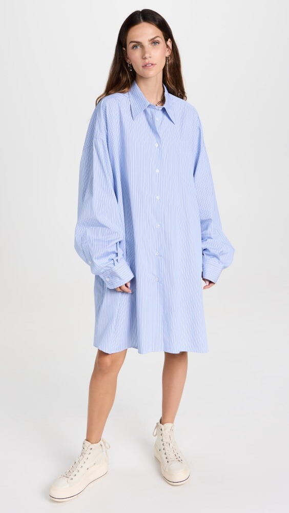 

Платье Maison Margiela Double Pinstriped Shirt, белый