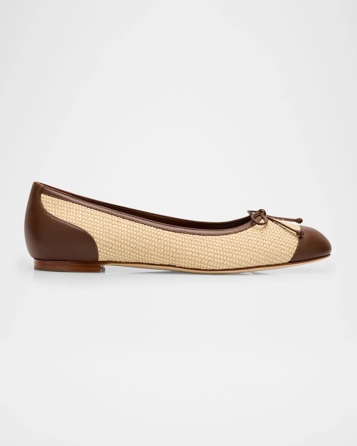 

Двухцветные балетки Capbal с бантом Manolo Blahnik, темно-коричневый