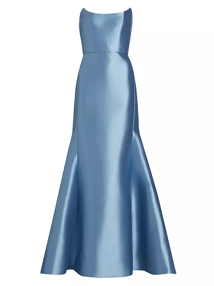 

Бальное платье в пол из Микадо Amsale, цвет smokey blue