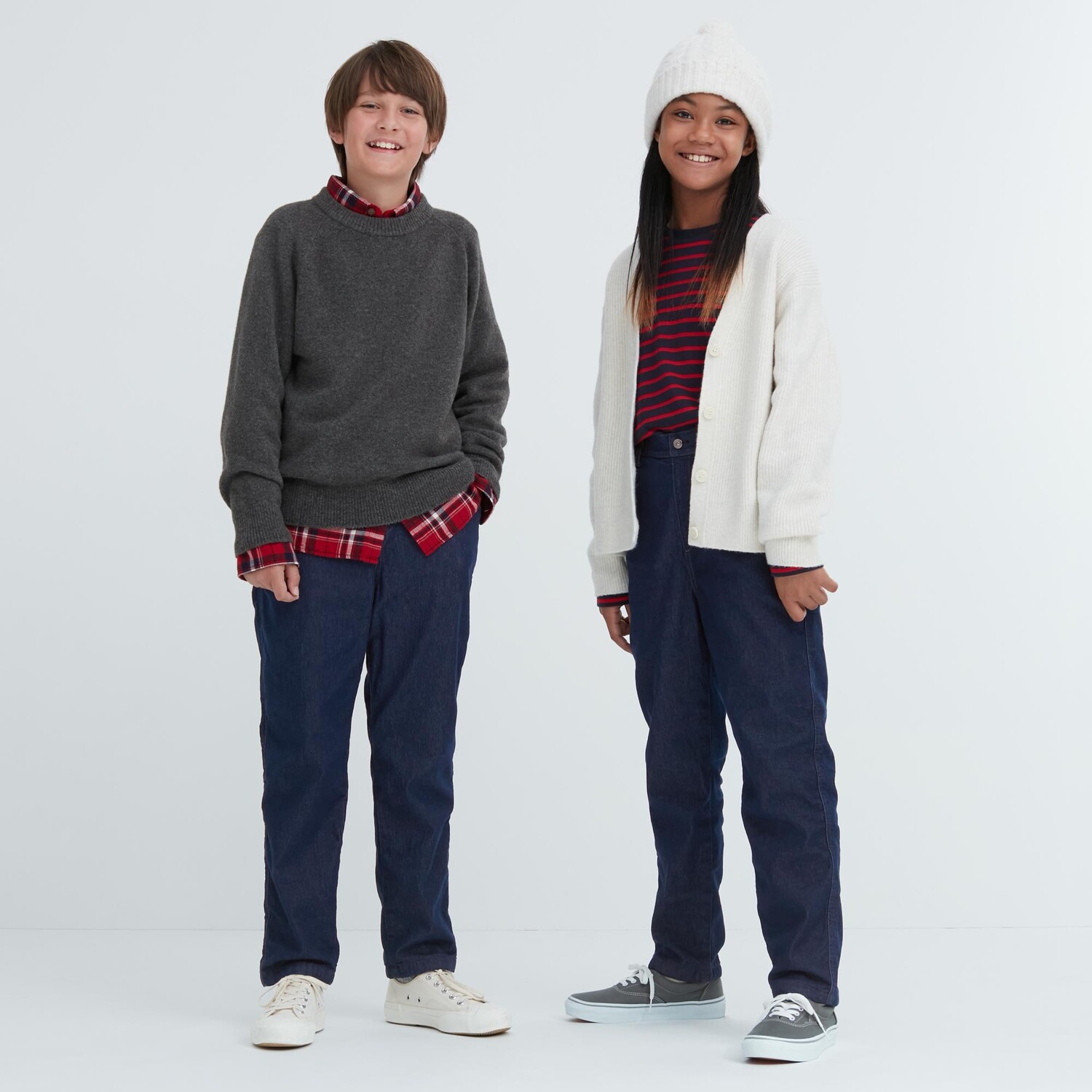 

Детские теплые джинсы на эластичной подкладке Uniqlo, синий