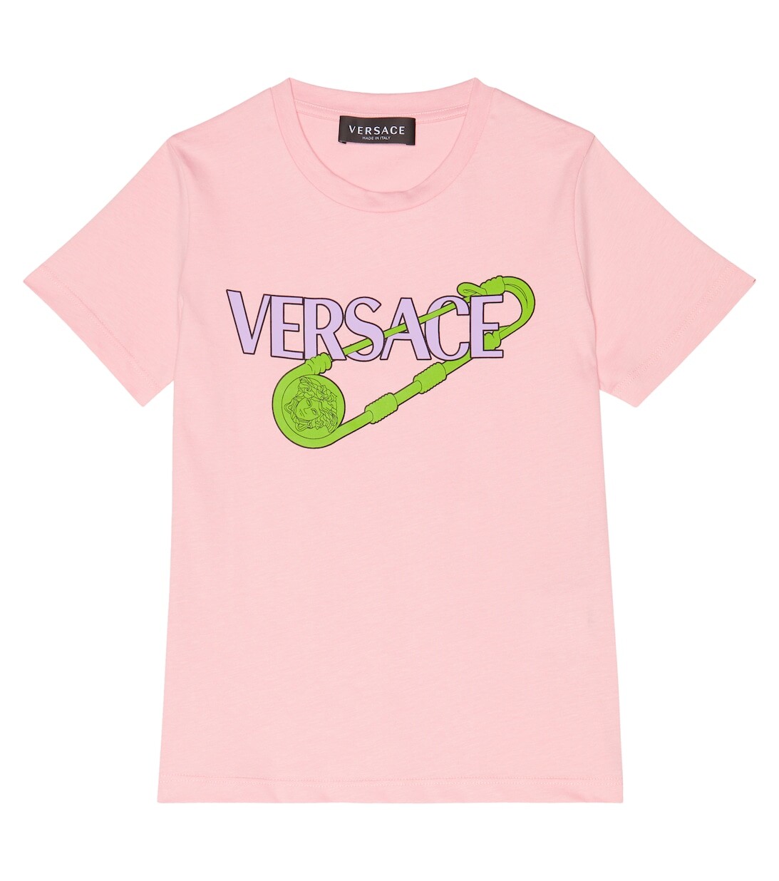 

Хлопковая футболка с логотипом Safety Pin Versace, разноцветный