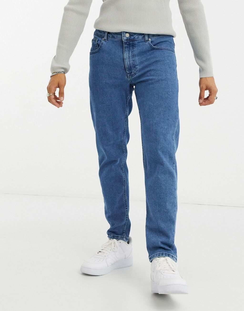 

Синие эластичные зауженные джинсы ASOS DESIGN