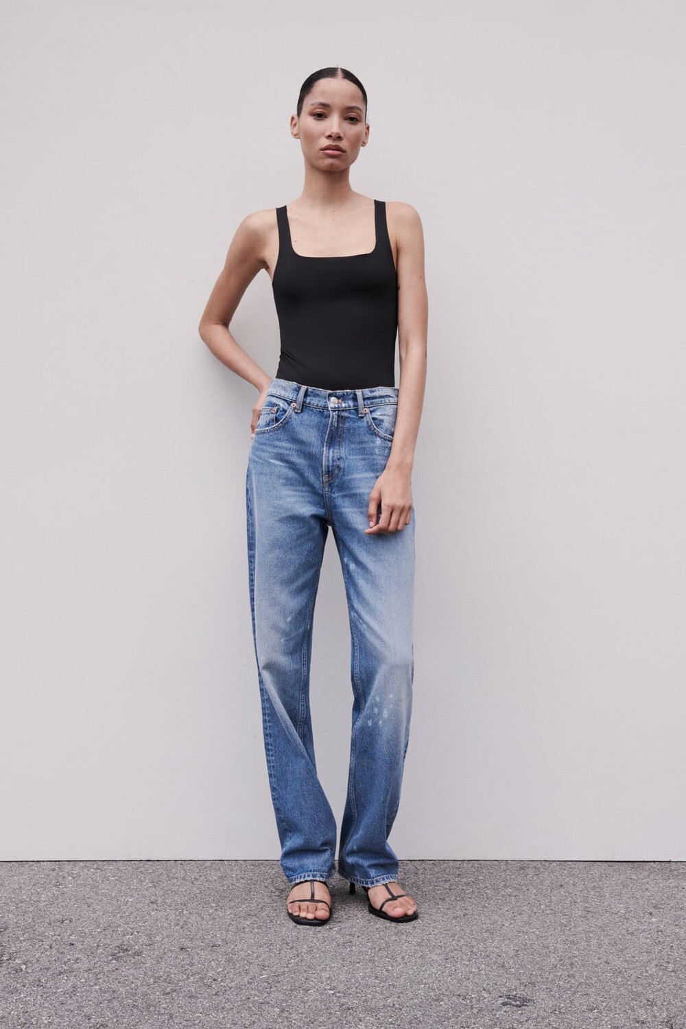 

Облегающее боди ZARA, черный