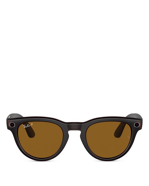 

Круглые умные солнцезащитные очки Meta Polarized Headliner, 50 мм Ray-Ban, цвет Brown