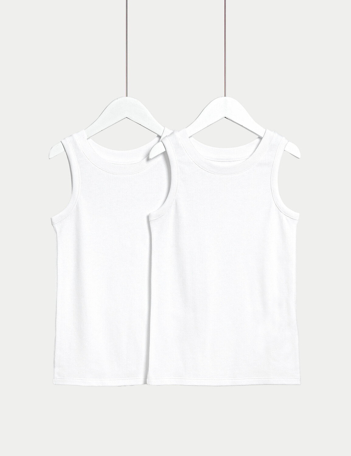 

2 пары футболок из смесового хлопка (2–14 лет) Marks & Spencer, белый