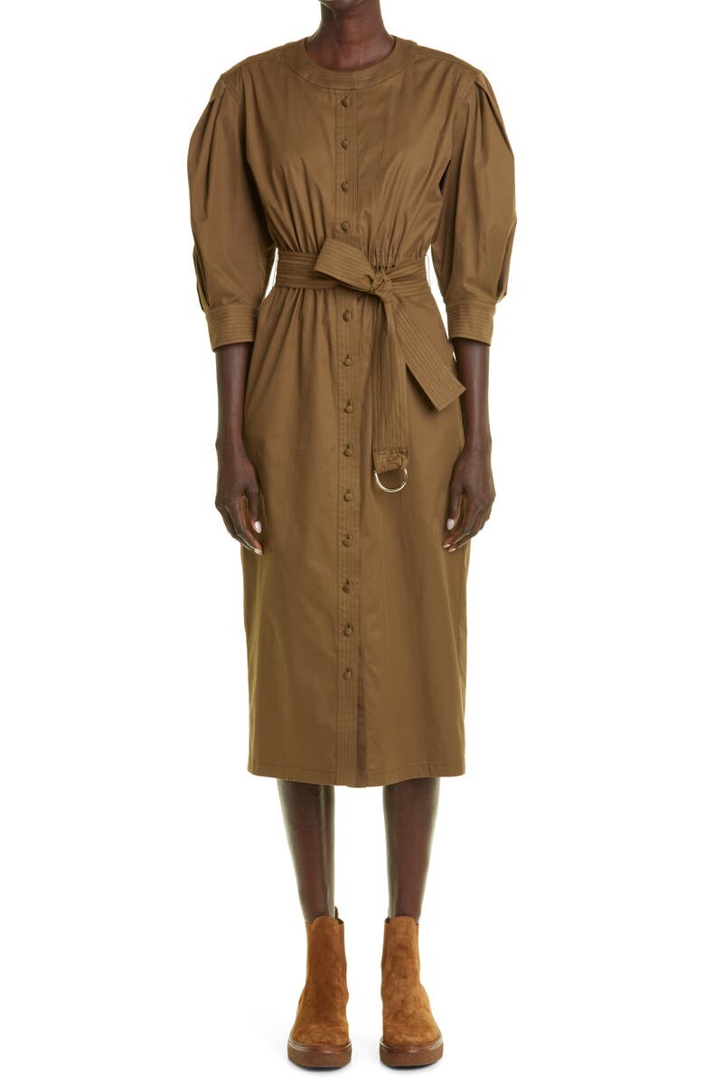 

Платье-рубашка Ughetta из эластичного хлопка с объемными рукавами MAX MARA