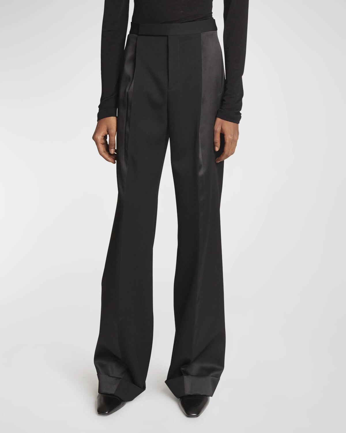 

Мужские брюки прямого кроя Grain De Poudre Saint Laurent, цвет Nero