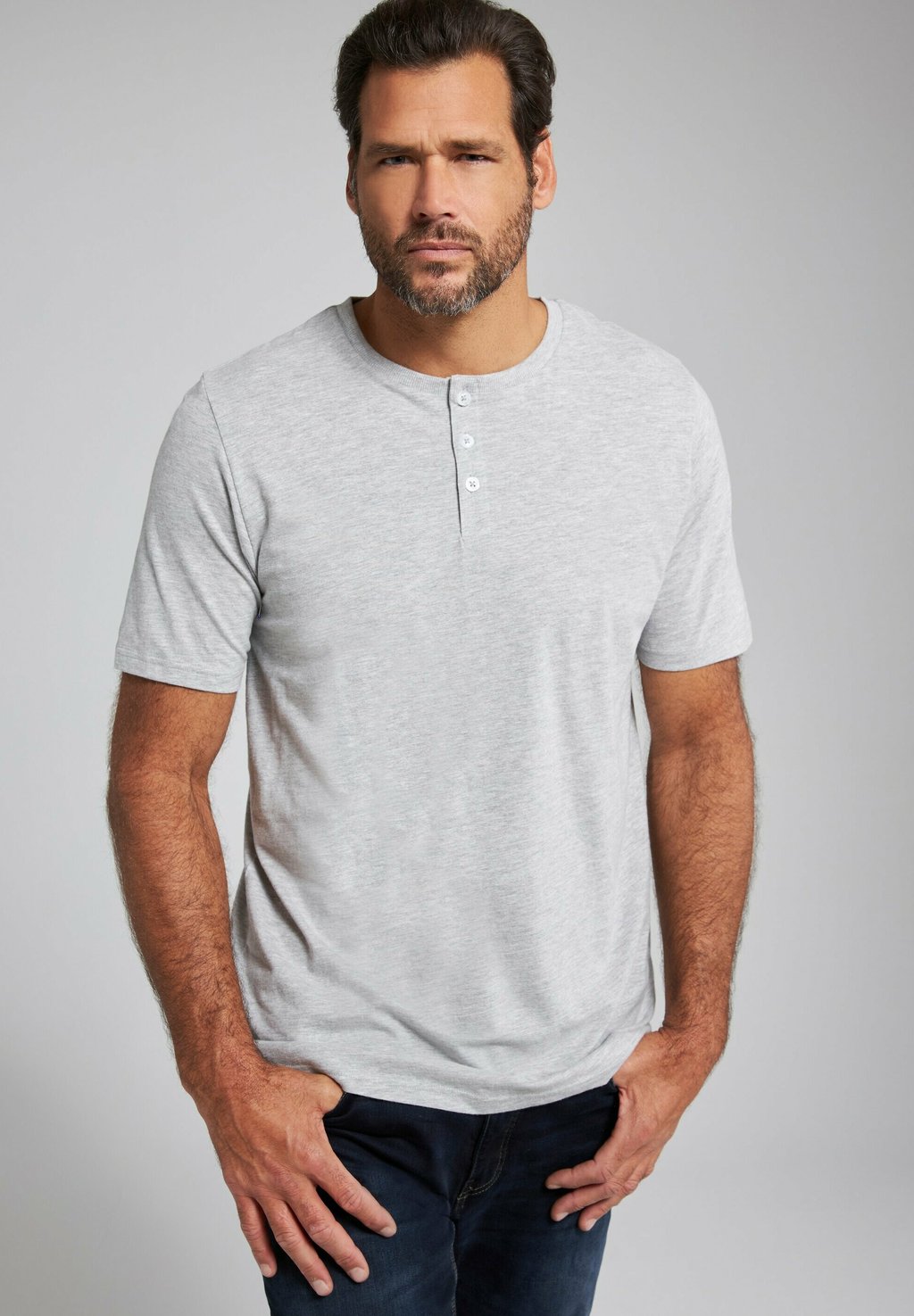 Базовая футболка JP1880, серый меланж