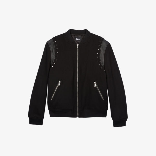 

Жакет из смесовой шерсти с контрастной отделкой The Kooples, черный