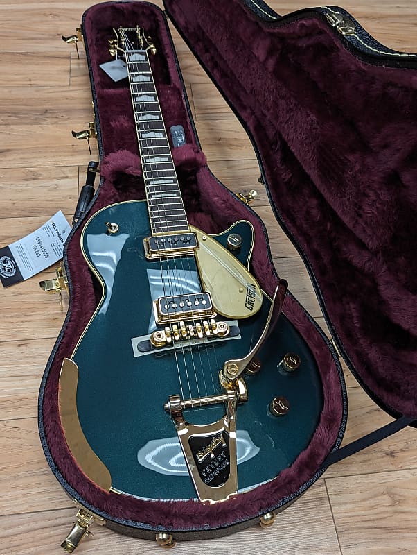 Электрогитара Gretsch G6128T-57 Vintage Select '57 Duo Jet with Bigsby 2018 - Present - Cadillac Green электрогитара gretsch g6128t gh george harrison signature duo jet w bigsby black 754