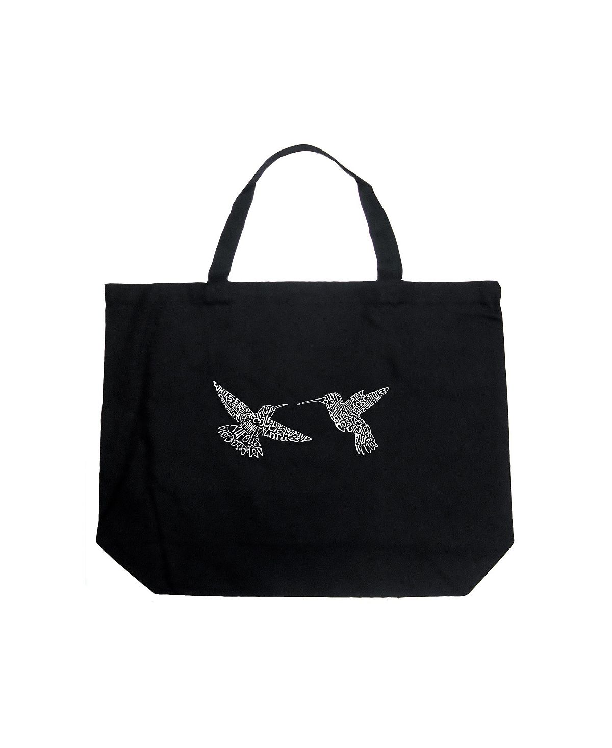 Колибри — большая сумка-тоут Word Art LA Pop Art, черный