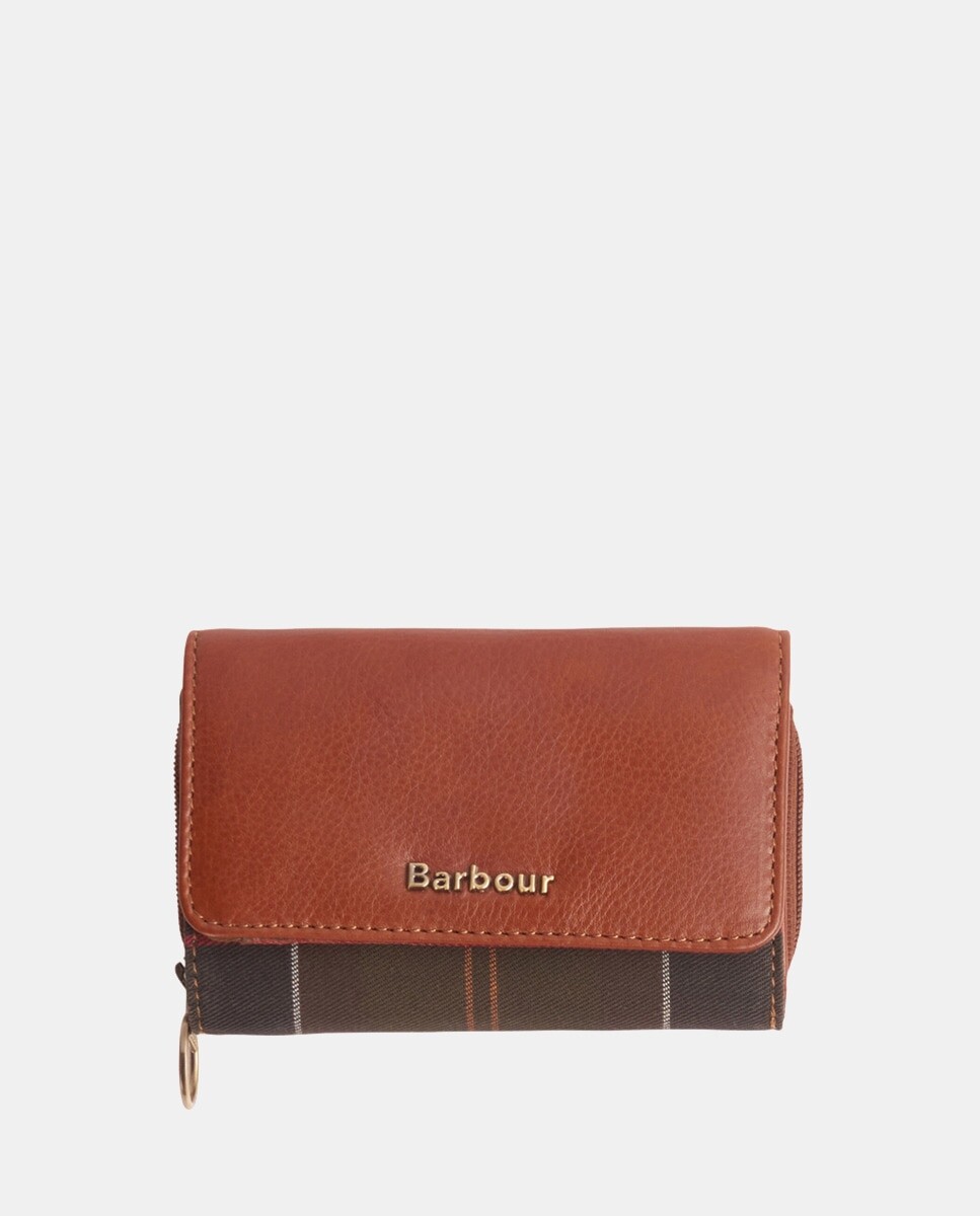 

Маленький коричневый кожаный кошелек с RFID-защитой Barbour, коричневый