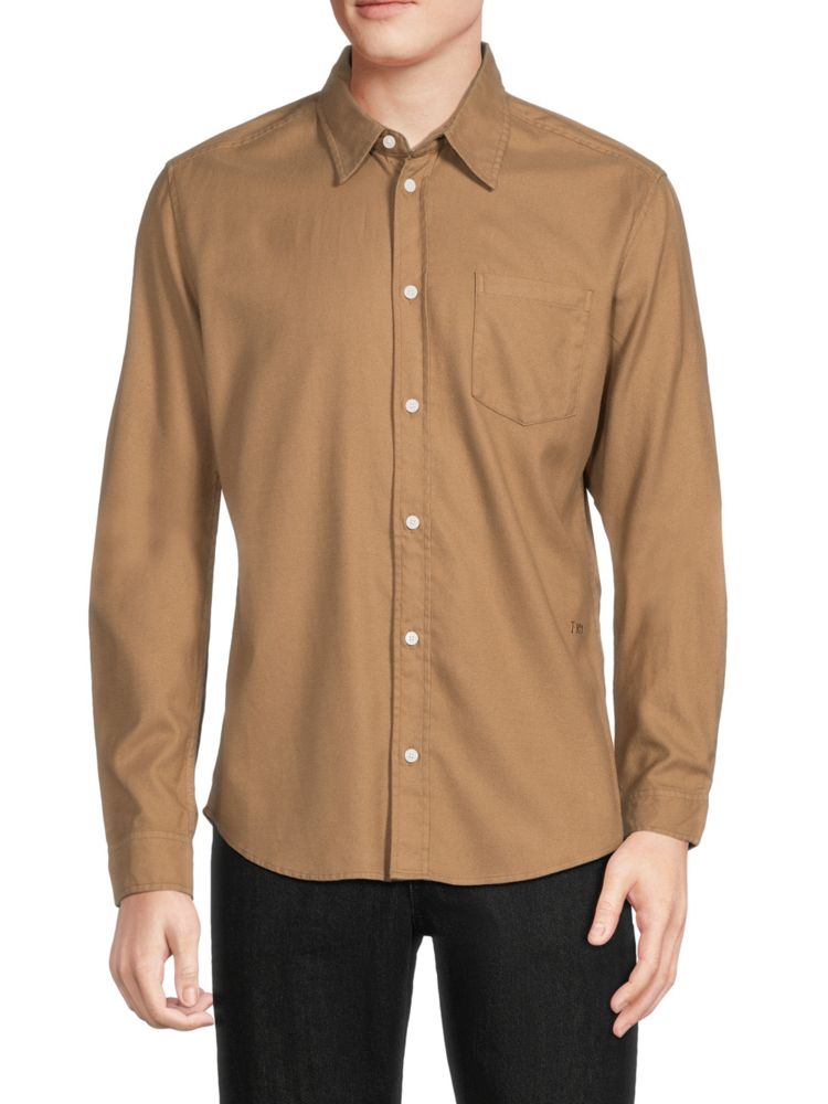 цена Однотонная фланелевая рубашка на пуговицах Frame, цвет Walnut