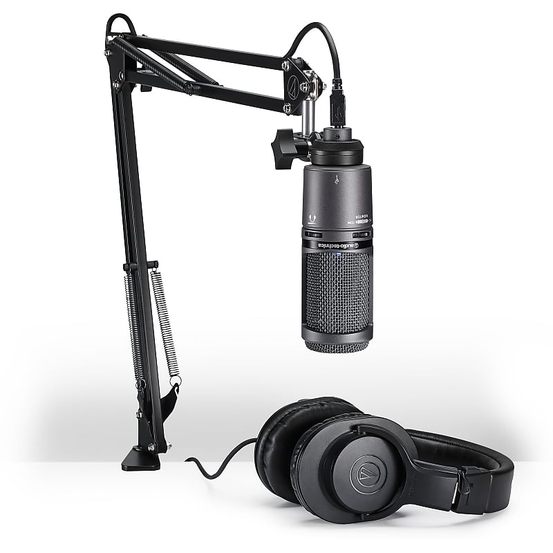 цена Конденсаторный микрофон Audio-Technica AT2020USB+PK Podcast Bundle