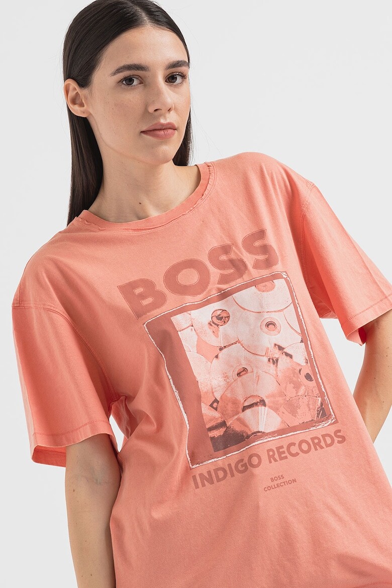 

Футболка оверсайз с логотипом Boss, красный