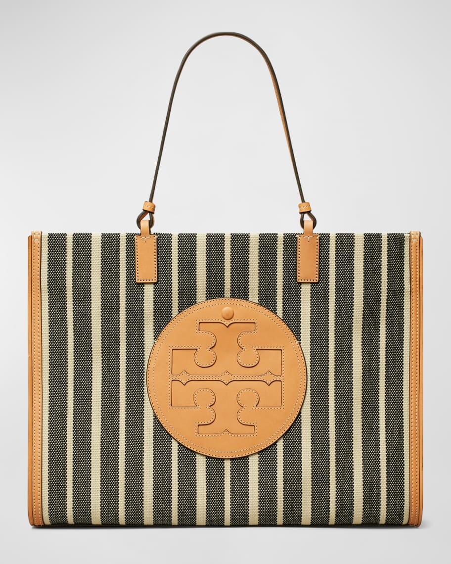 

Холстовая большая сумка Ella в полоску Tory Burch