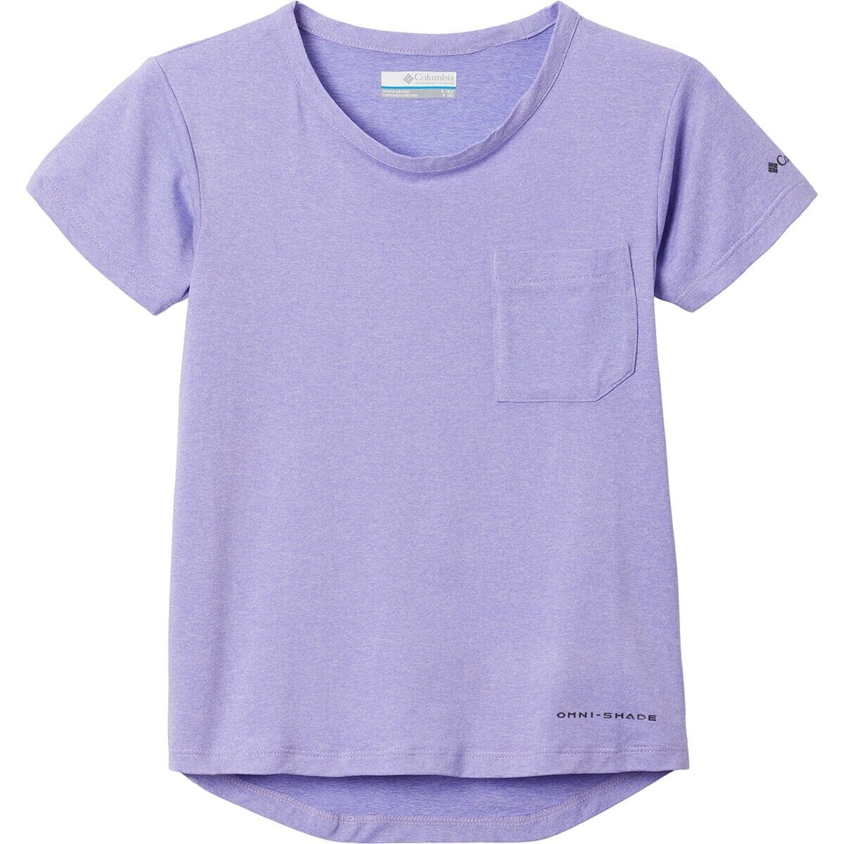 

Футболка с короткими рукавами tech trail — для девочек Columbia, цвет morning mist hthr/paisley purple hthr
