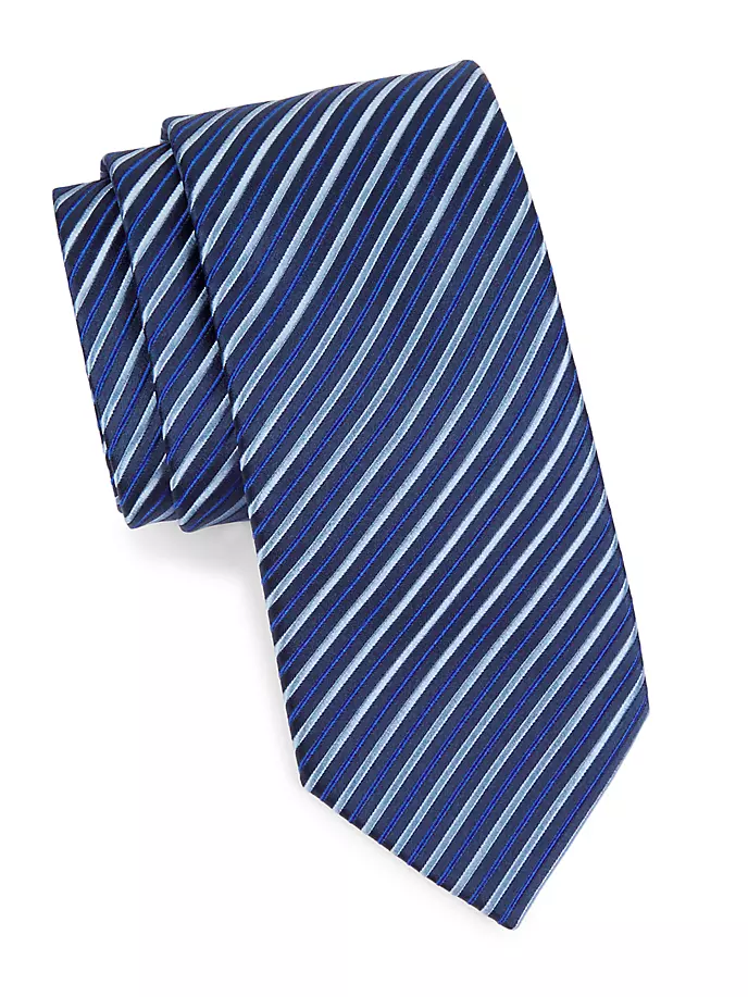 цена Полосатый шелковый галстук Charvet, синий
