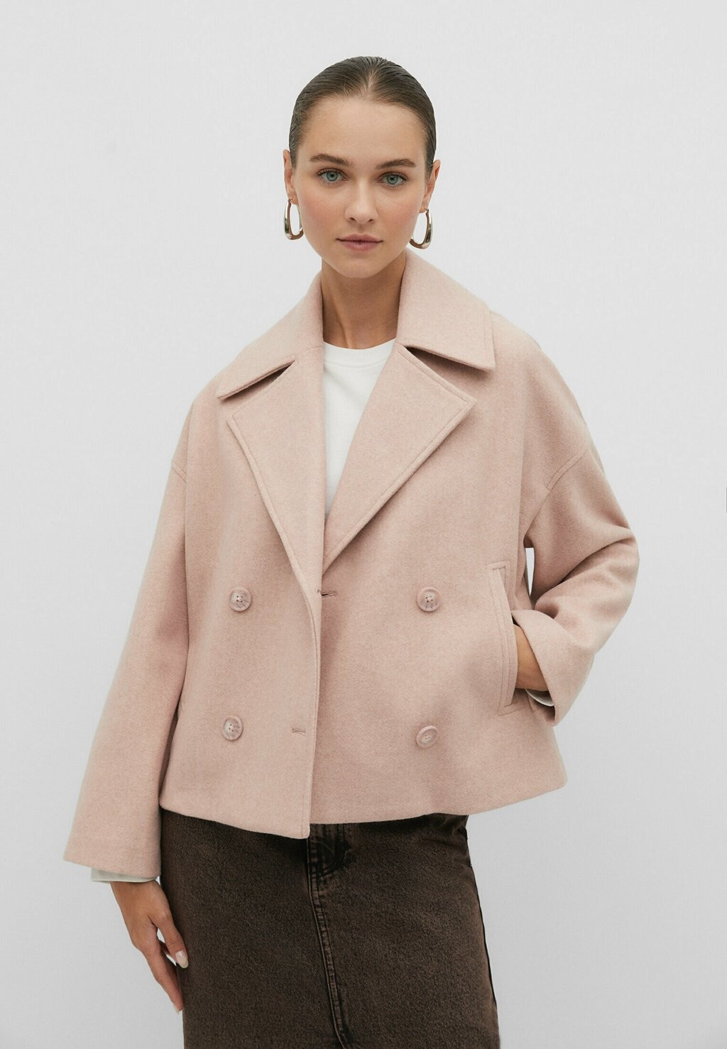

Блейзер Soft Wrap Stradivarius, цвет light pink