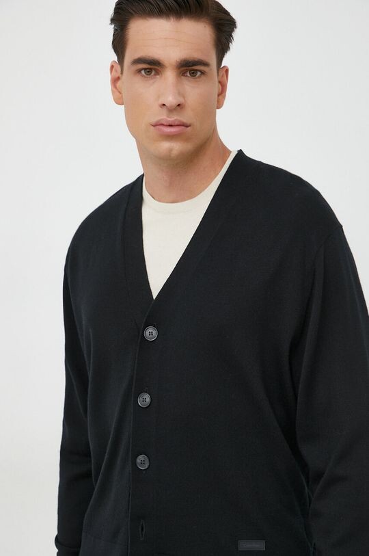 

Шерстяной кардиган Calvin Klein, черный