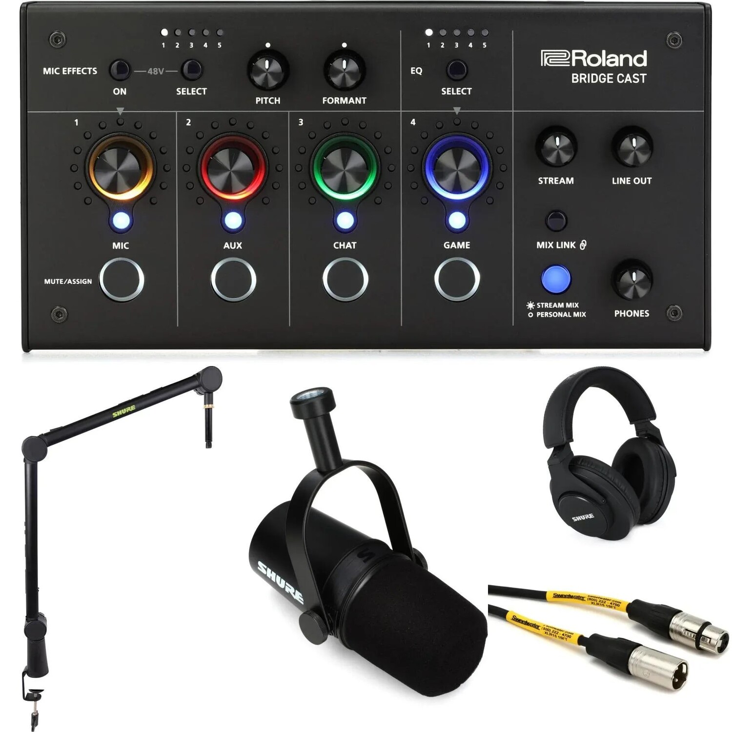 

Комплект потоковой передачи Roland Bridge Cast and Shure MV7X