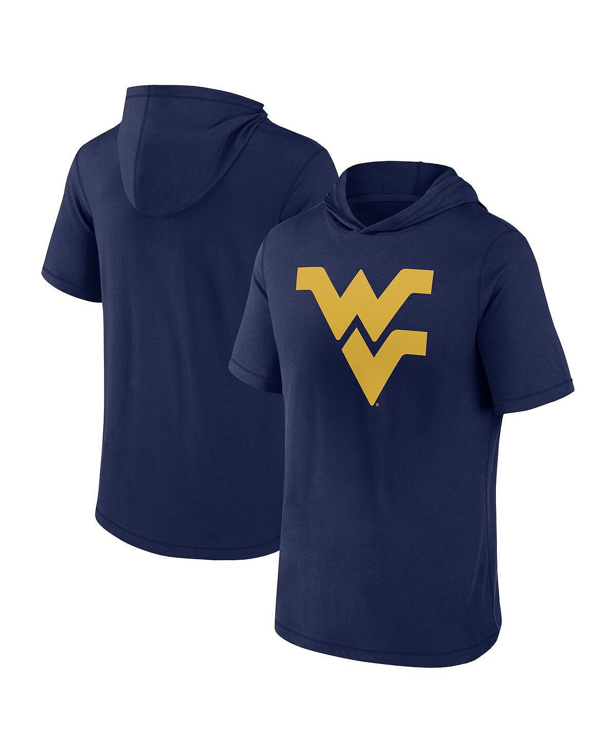 Мужская темно-синяя футболка с капюшоном с логотипом West Virginia Mountaineers Primary Fanatics