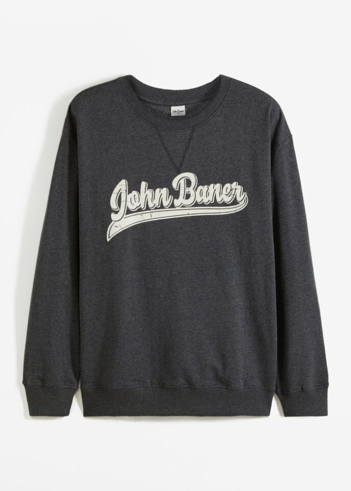 

Толстовка свободного кроя из переработанного полиэстера John Baner Jeanswear, серый