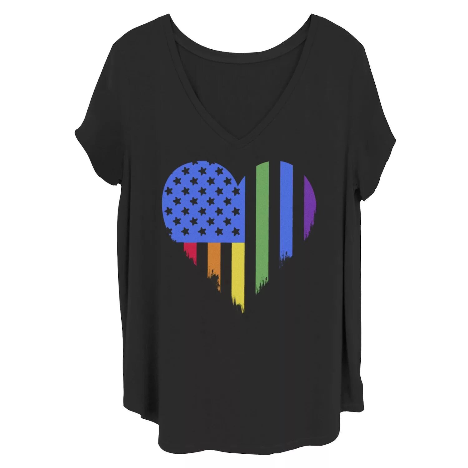 

Юниорская футболка Pride с радужным флагом American Heart, черный