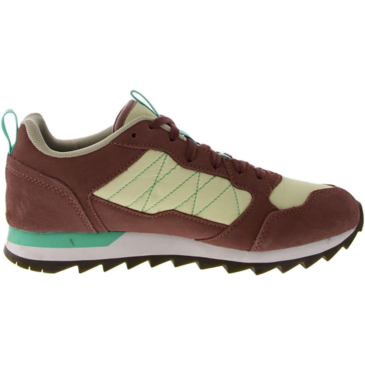 

Женские кожаные повседневные и модные кроссовки на шнуровке Merrell, цвет Ivory/Mint/Maroon