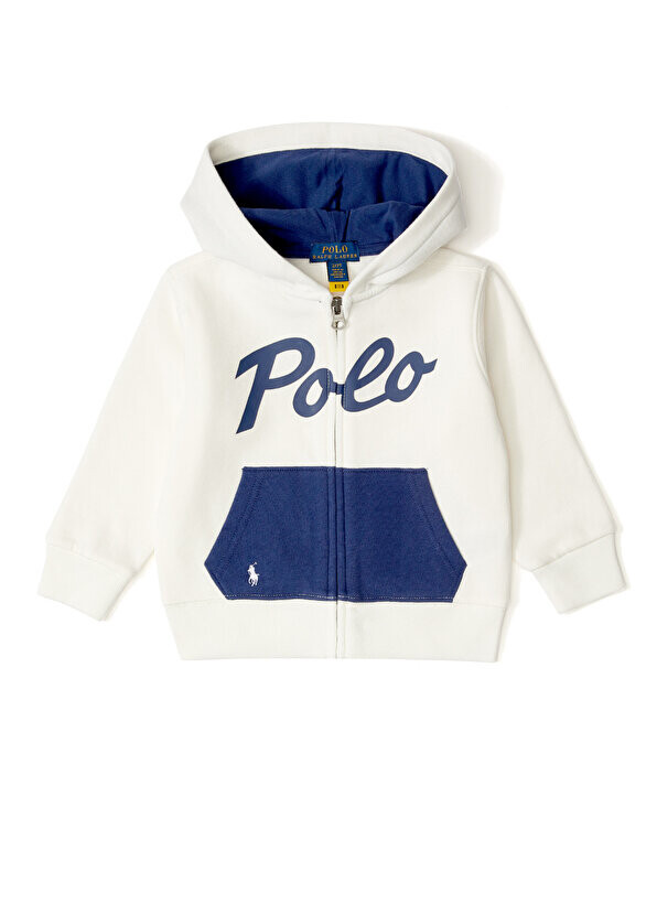 

Белая толстовка с капюшоном для мальчика Polo Ralph Lauren