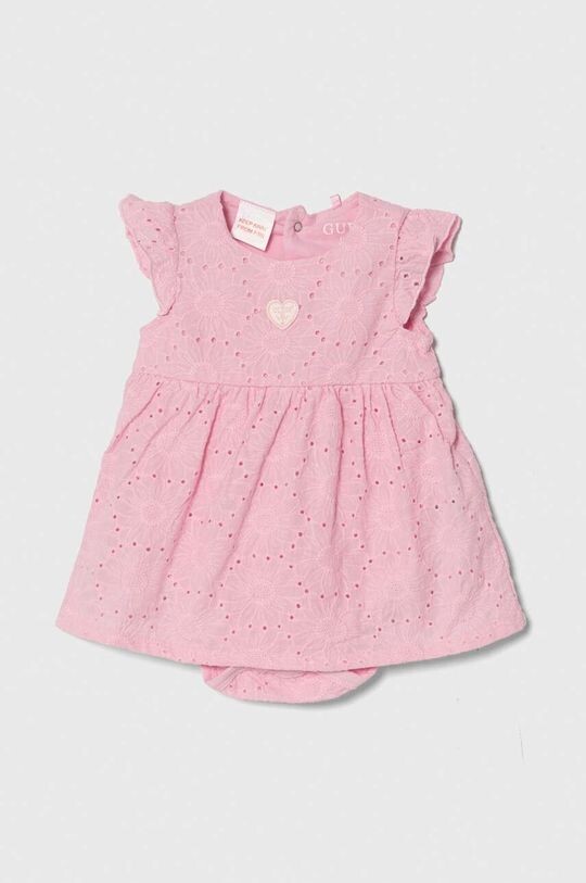 

Хлопковое платье для новорожденных Guess, роза